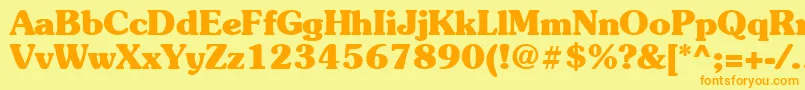 Suevermeer7Boldsh Font – Orange Fonts on Yellow Background