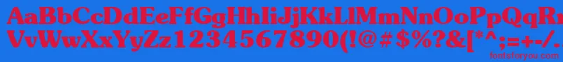 Suevermeer7Boldsh Font – Red Fonts on Blue Background