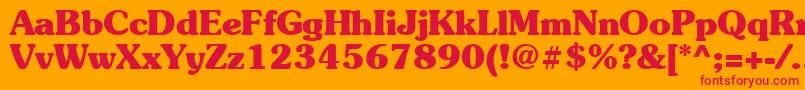 Suevermeer7Boldsh Font – Red Fonts on Orange Background