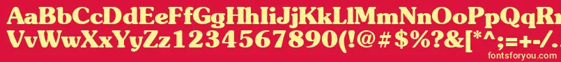 Suevermeer7Boldsh Font – Yellow Fonts on Red Background