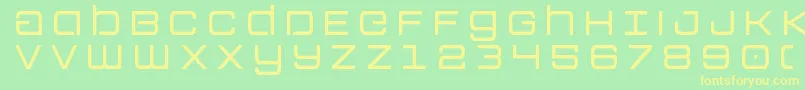 フォントColonymarinestitle – 黄色の文字が緑の背景にあります