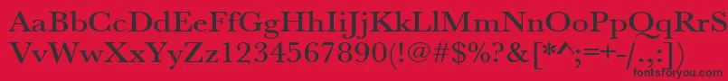 フォントUrwbaskertmedextwid – 赤い背景に黒い文字