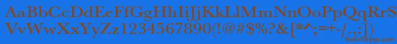 Urwbaskertmedextwid Font – Brown Fonts on Blue Background