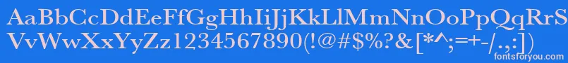 Шрифт Urwbaskertmedextwid – розовые шрифты на синем фоне