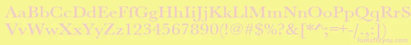 Urwbaskertmedextwid Font – Pink Fonts on Yellow Background