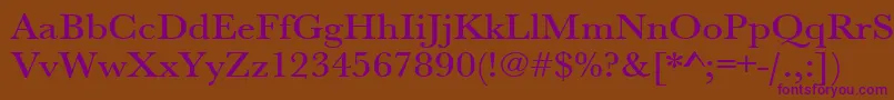 Urwbaskertmedextwid Font – Purple Fonts on Brown Background