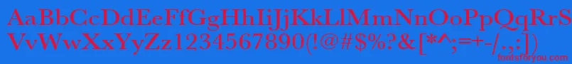 Urwbaskertmedextwid Font – Red Fonts on Blue Background