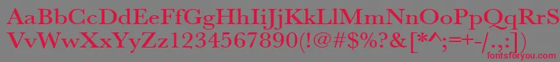 Urwbaskertmedextwid Font – Red Fonts on Gray Background