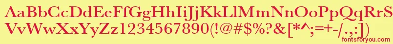 Urwbaskertmedextwid Font – Red Fonts on Yellow Background