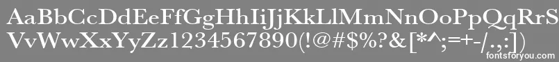 フォントUrwbaskertmedextwid – 灰色の背景に白い文字