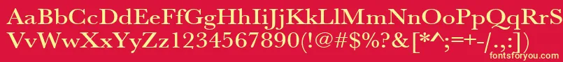 Urwbaskertmedextwid Font – Yellow Fonts on Red Background