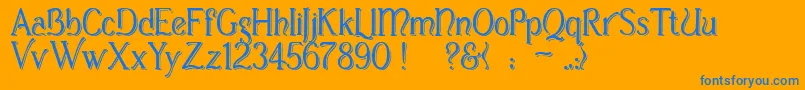 CasuaShopsign Font – Blue Fonts on Orange Background