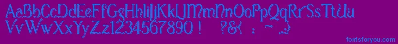 CasuaShopsign Font – Blue Fonts on Purple Background