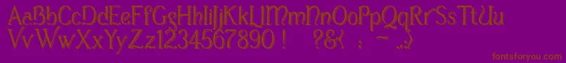 フォントCasuaShopsign – 紫色の背景に茶色のフォント