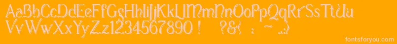 CasuaShopsign-fontti – vaaleanpunaiset fontit oranssilla taustalla