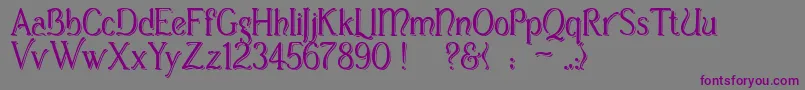 CasuaShopsign Font – Purple Fonts on Gray Background