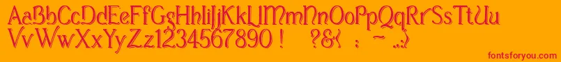 CasuaShopsign Font – Red Fonts on Orange Background