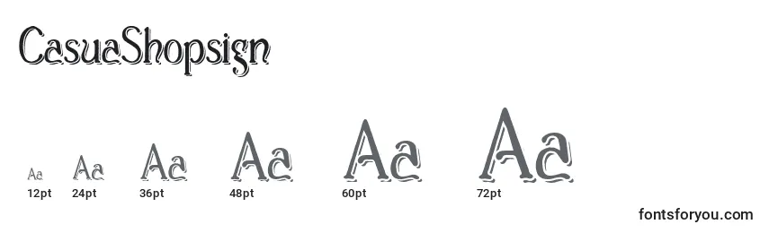 CasuaShopsign Font Sizes