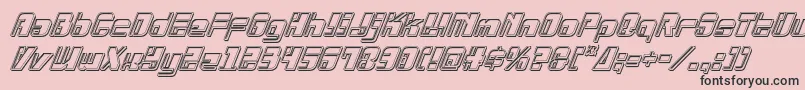 Drosselmeyerengraveital-Schriftart – Schwarze Schriften auf rosa Hintergrund