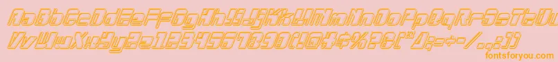 Drosselmeyerengraveital-Schriftart – Orangefarbene Schriften auf rosa Hintergrund