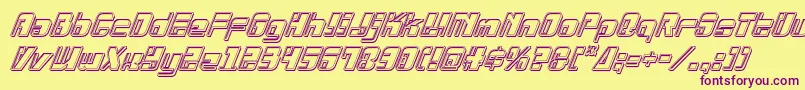 Drosselmeyerengraveital Font – Purple Fonts on Yellow Background