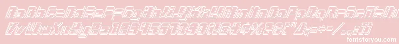 Drosselmeyerengraveital-Schriftart – Weiße Schriften auf rosa Hintergrund