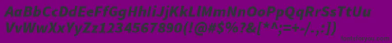 SourcesansproBlackitalic Font – Black Fonts on Purple Background