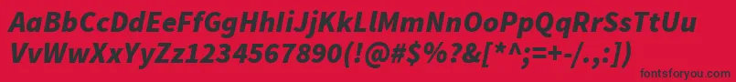 SourcesansproBlackitalic Font – Black Fonts on Red Background