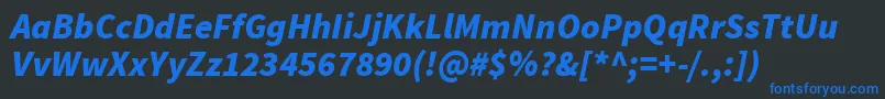 SourcesansproBlackitalic Font – Blue Fonts on Black Background