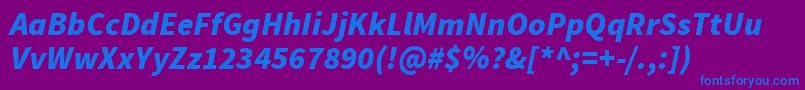 SourcesansproBlackitalic Font – Blue Fonts on Purple Background