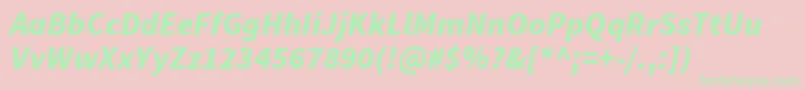 SourcesansproBlackitalic-Schriftart – Grüne Schriften auf rosa Hintergrund