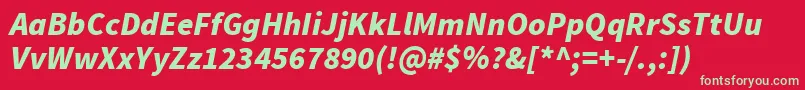 SourcesansproBlackitalic Font – Green Fonts on Red Background