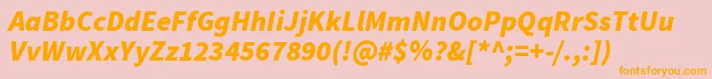 SourcesansproBlackitalic Font – Orange Fonts on Pink Background