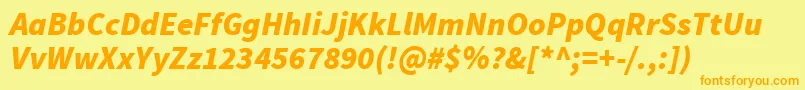 SourcesansproBlackitalic Font – Orange Fonts on Yellow Background
