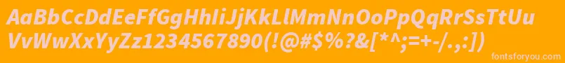 SourcesansproBlackitalic Font – Pink Fonts on Orange Background