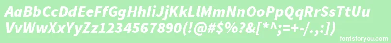 SourcesansproBlackitalic Font – White Fonts on Green Background