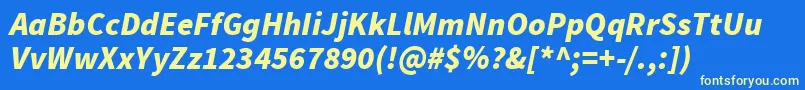 SourcesansproBlackitalic Font – Yellow Fonts on Blue Background