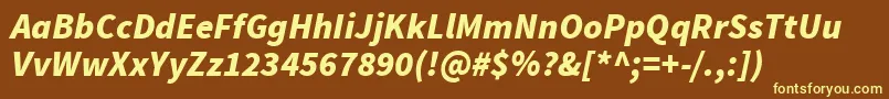 SourcesansproBlackitalic Font – Yellow Fonts on Brown Background