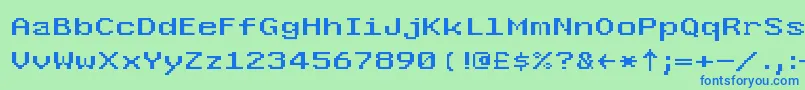 フォントWestEngland – 青い文字は緑の背景です。