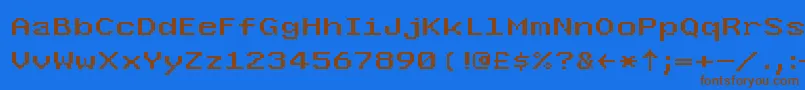 WestEngland-Schriftart – Braune Schriften auf blauem Hintergrund