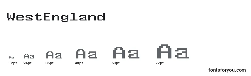 WestEngland Font Sizes