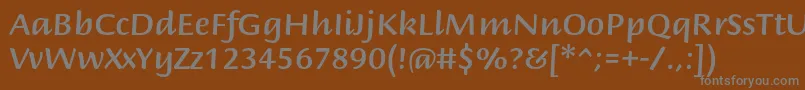 フォントBriemscriptstdMedium – 茶色の背景に灰色の文字