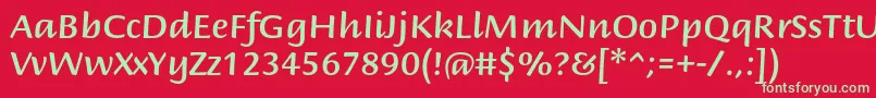 フォントBriemscriptstdMedium – 赤い背景に緑の文字