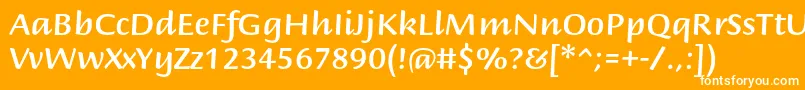 フォントBriemscriptstdMedium – オレンジの背景に白い文字