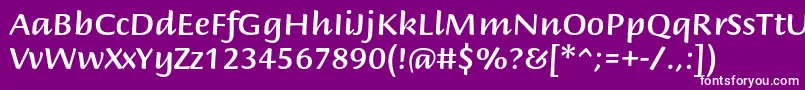 フォントBriemscriptstdMedium – 紫の背景に白い文字