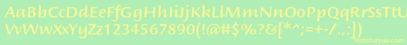 フォントBriemscriptstdMedium – 黄色の文字が緑の背景にあります