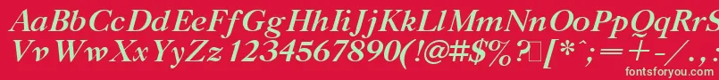 GazetaTitulBoldItalic.001.001 Font – Green Fonts on Red Background