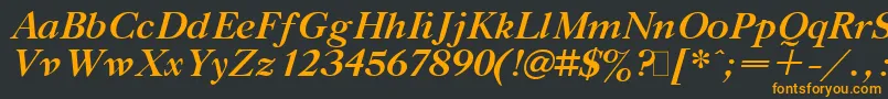 Шрифт GazetaTitulBoldItalic.001.001 – оранжевые шрифты на чёрном фоне