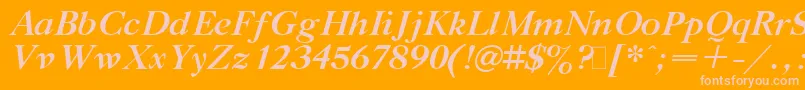 GazetaTitulBoldItalic.001.001 Font – Pink Fonts on Orange Background