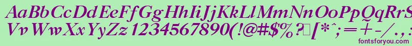 GazetaTitulBoldItalic.001.001 Font – Purple Fonts on Green Background